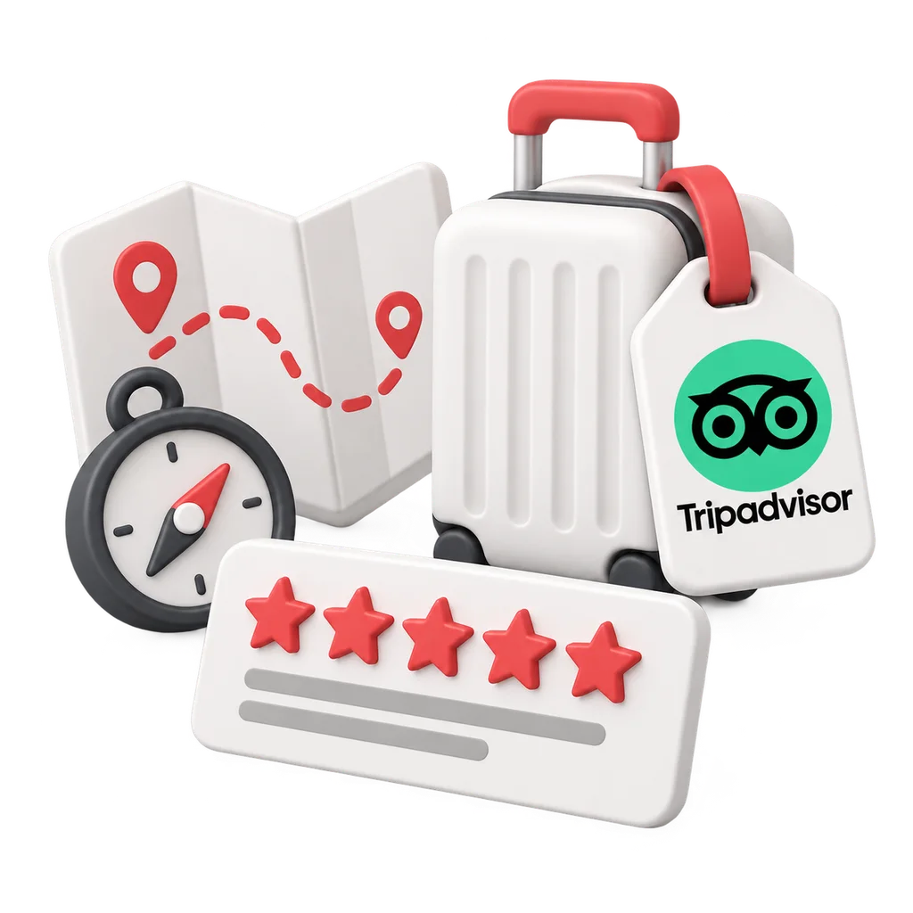 Tripadvisor: карта, багаж и компас